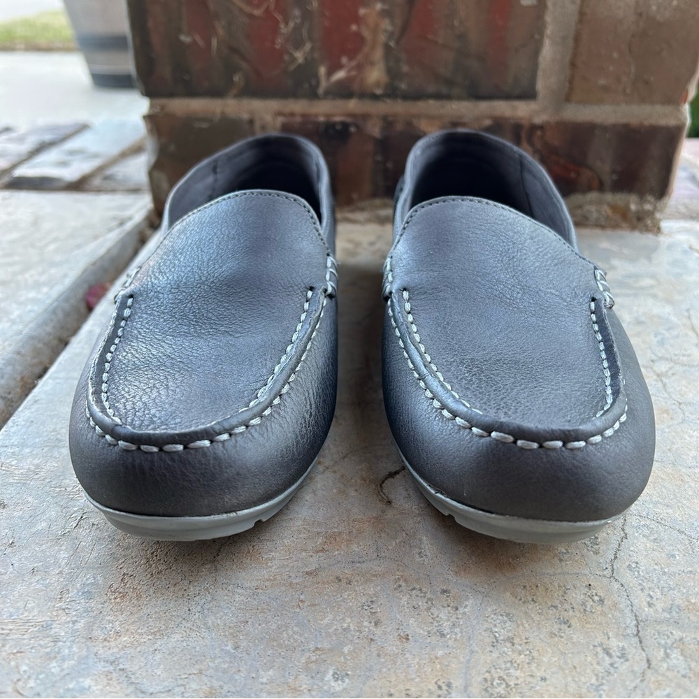 Sperry Leather Suede Driving Shoes Loafer Gray Slip On Sz 7M - Picture 2 of 7